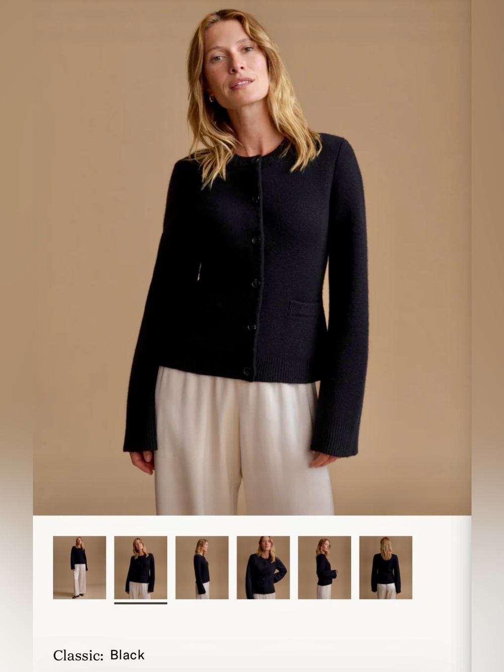Jenni Kayne Cooper Button-Front Knit Cardigan in Black size L. Like new